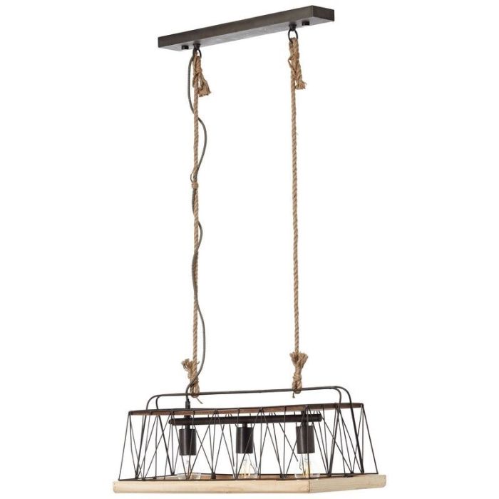 Suspension en bois argentée, Iris