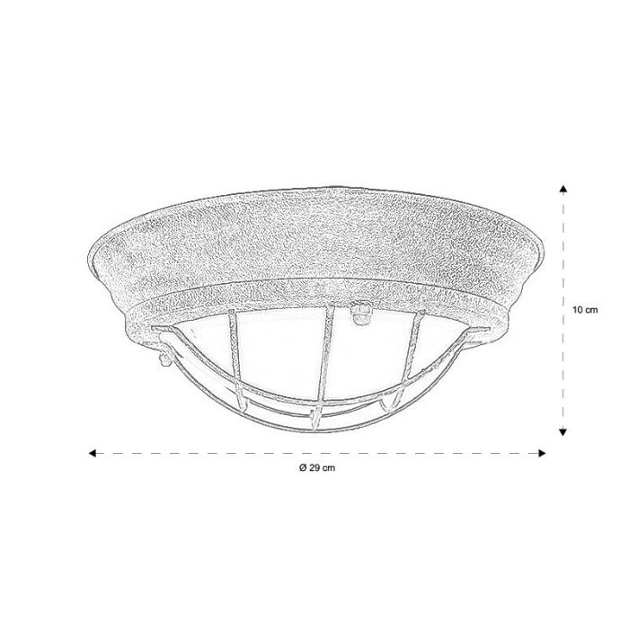 Lampe plafond couleur rouille industrielle, Aoife