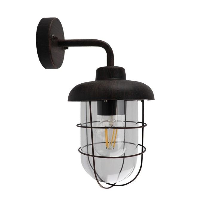 Luminaire extérieur couleur rouille industrielle, Jaycea, IP44