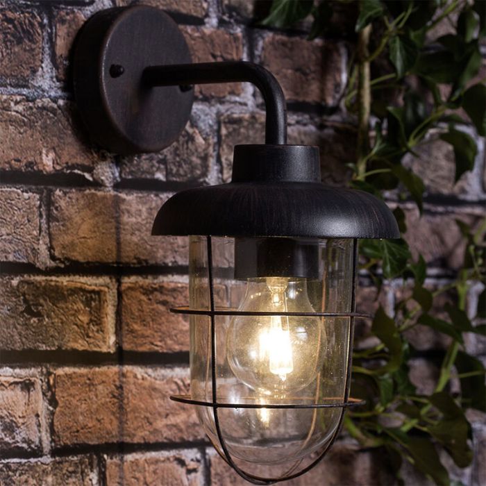 Luminaire extérieur couleur rouille industrielle, Jaycea, IP44