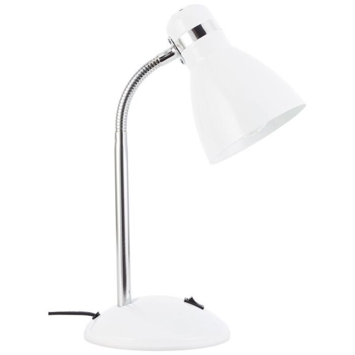 Lampe de bureau blanche en plastique, Santana, avec interrupteur