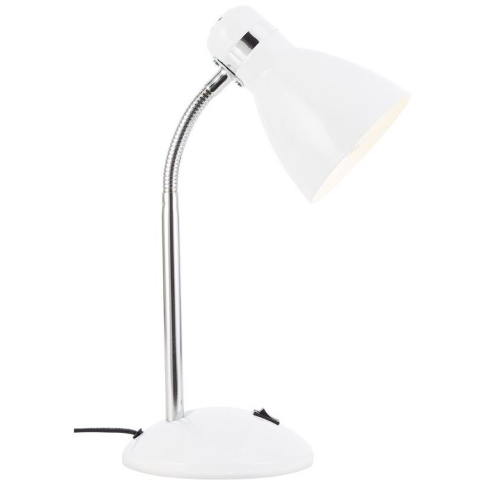 Lampe de bureau blanche en plastique, Santana, avec interrupteur