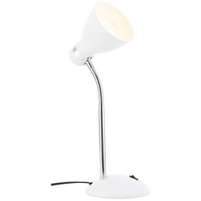 Lampe de bureau blanche en plastique, Santana, avec interrupteur