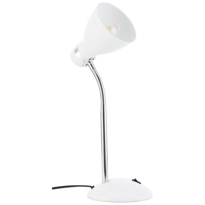 Lampe de bureau blanche en plastique, Santana, avec interrupteur