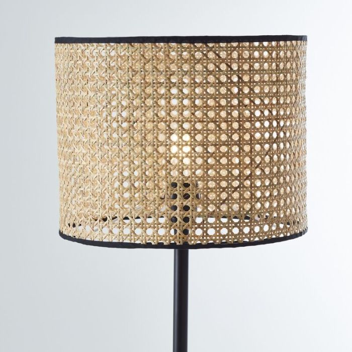 Lampadaire marron rustique, Emmelie, avec interrupteur