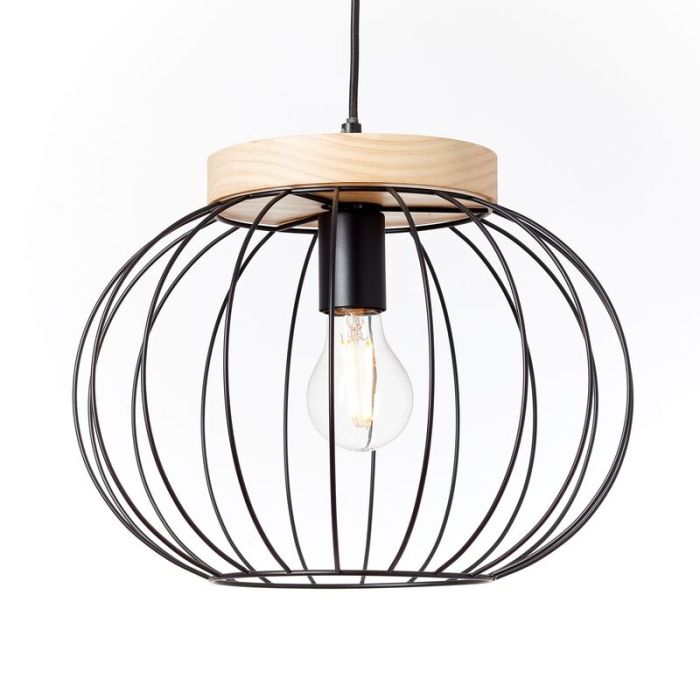 Suspension en bois noire, Donato