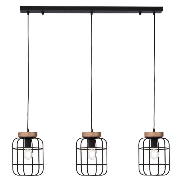 Suspension table à manger en bois noire, Taede