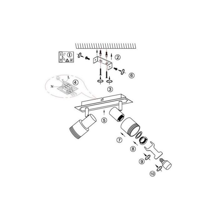 Spot plafond chromé en métal, Blake, 28W, 2700K LED