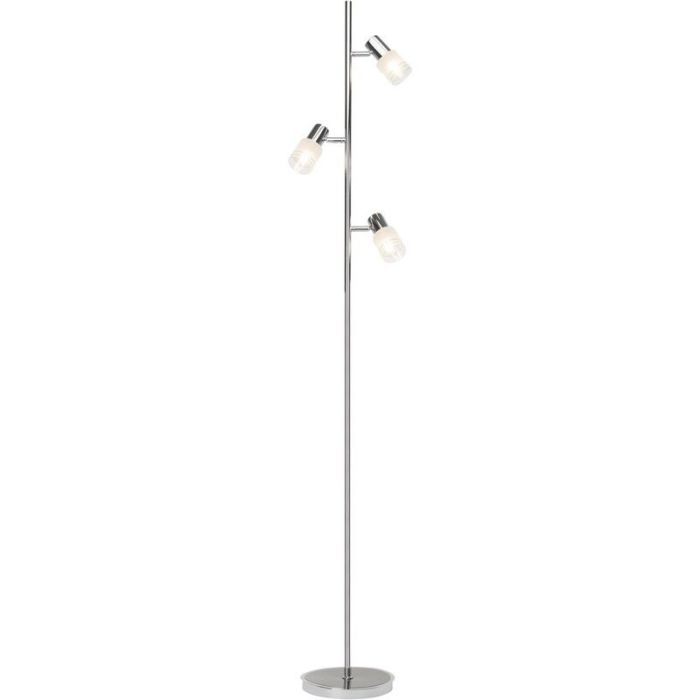 Lampadaire chromé en métal, Blake, avec interrupteur