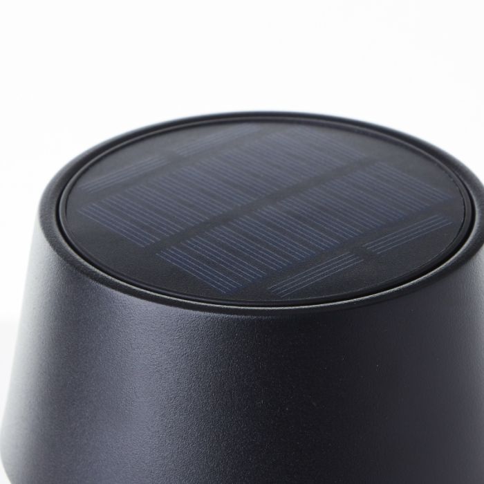 Applique solaire extérieur noire moderne, Soumaya, 4W, 3000K LED, IP44, gradable en 3 étapes