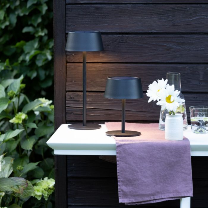 Applique solaire extérieur noire moderne, Soumaya, 4W, 3000K LED, IP44, gradable en 3 étapes