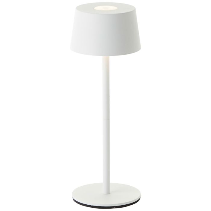 Lampe de table extérieur blanche moderne, Petter, 2W, 3000K LED, IP44, gradable en 3 étapes