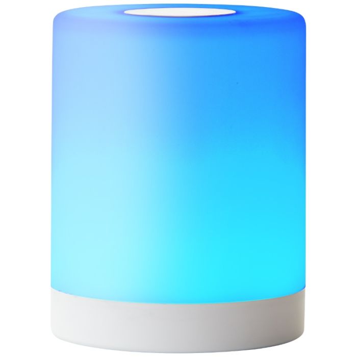 Lampe de table extérieur blanche moderne, Maezon, 1W, RGBW LED, IP44, avec variateur tactile