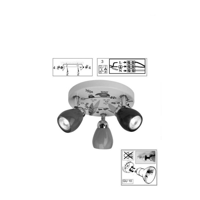 Spot plafond pour enfants multicolore en métal, Bauke