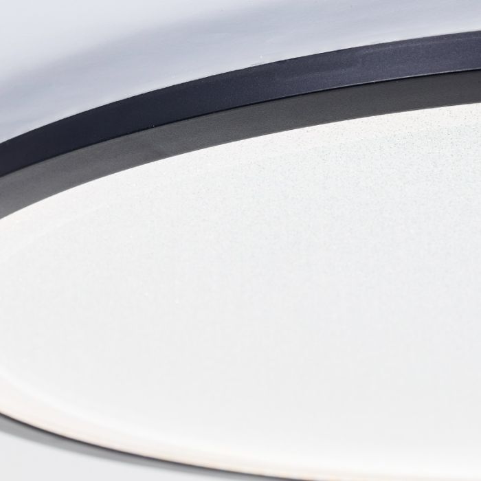 Panneau LED plafonnier noir moderne, Yamal, 36W, blanc chaud à froid réglable LED, avec télécommande