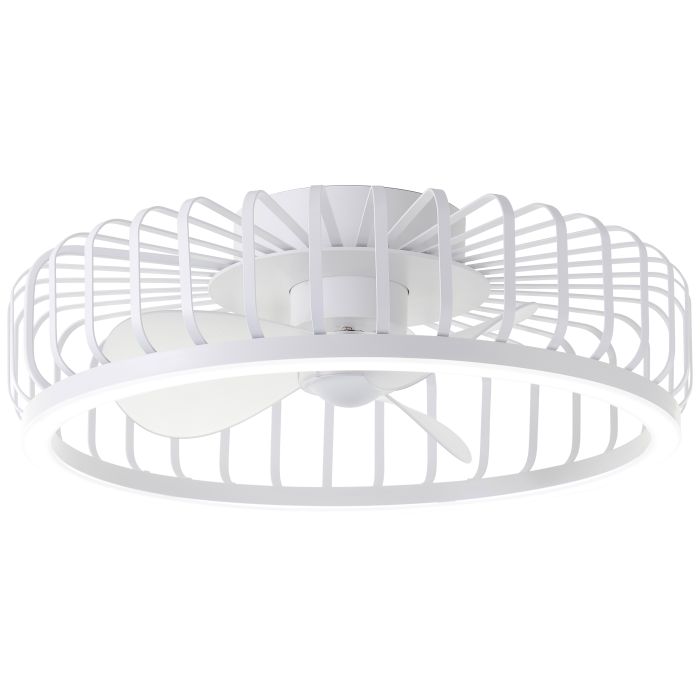 Ventilateur de plafond blanc moderne, Tolga, 36W, 2700K-4000K-6500K LED, avec télécommande