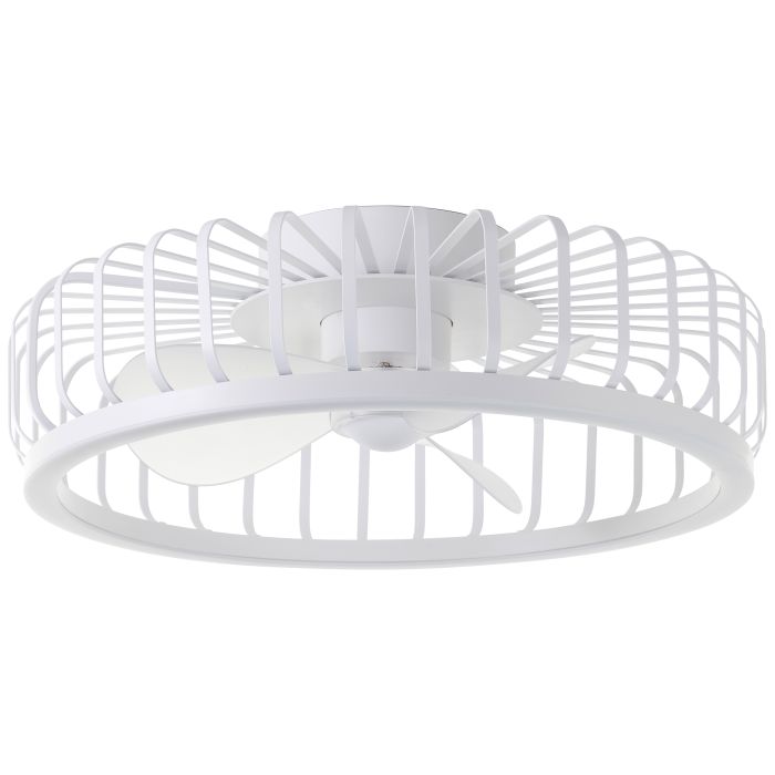 Ventilateur de plafond blanc moderne, Tolga, 36W, 2700K-4000K-6500K LED, avec télécommande