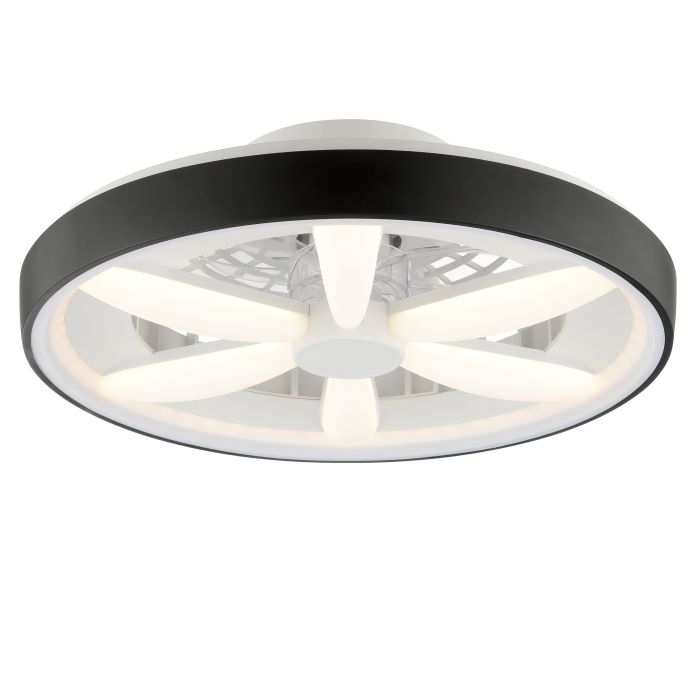 Ventilateur de plafond noir en plastique, Roos, 48W, RGBW LED, avec télécommande