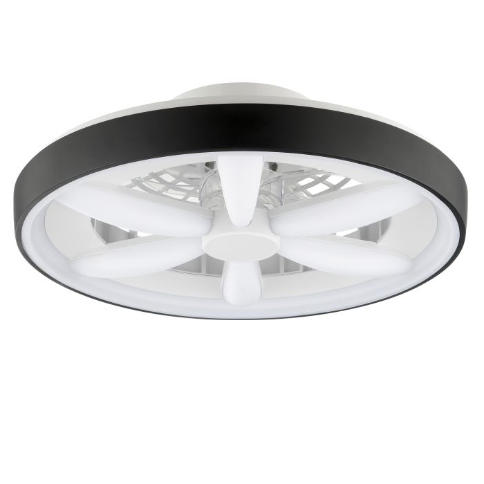 Ventilateur de plafond noir en plastique, Roos, 48W, RGBW LED, avec télécommande