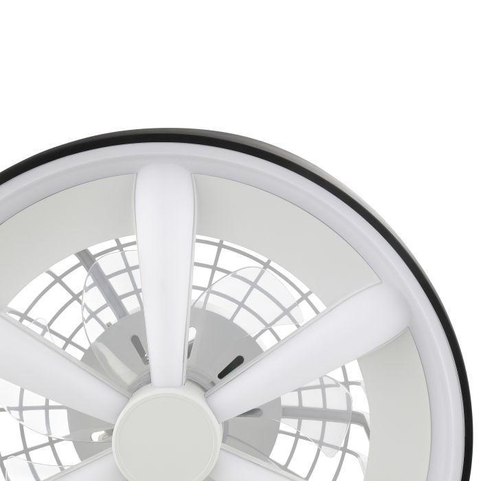 Ventilateur de plafond noir en plastique, Roos, 48W, RGBW LED, avec télécommande
