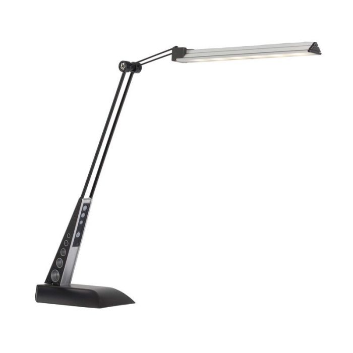 Lampe de bureau chromée design, Leyana, 1W, 5000K LED, avec variateur tactile