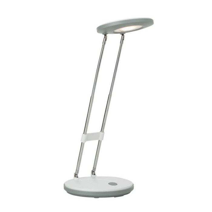 Lampe de bureau blanche en plastique, Mariama, 3,3W, 3000K LED, avec interrupteur