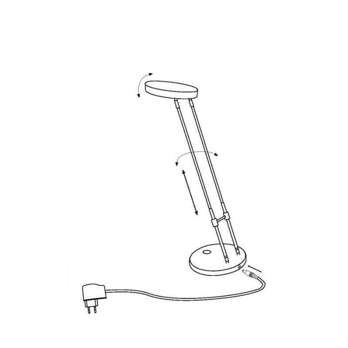 Lampe de bureau blanche en plastique, Mariama, 3,3W, 3000K LED, avec interrupteur