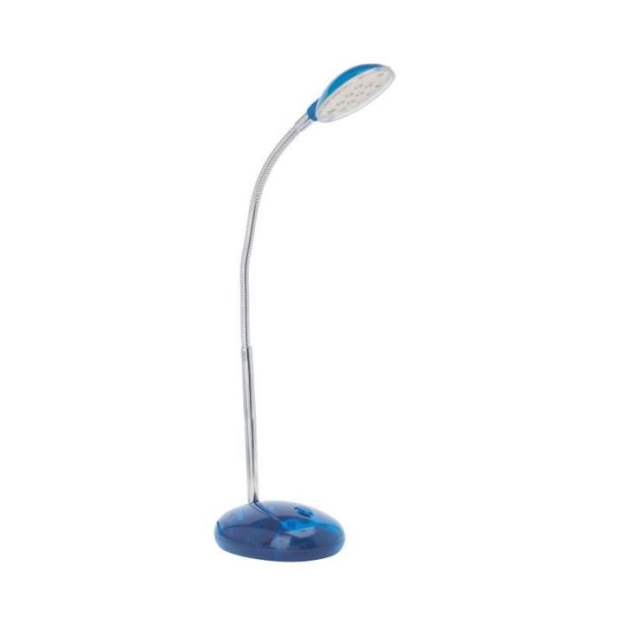 Lampe de bureau bleue en plastique, Marenthe, 2W, 6000K LED, avec interrupteur