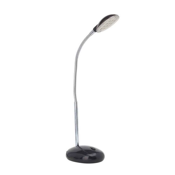 Lampe de bureau noire en plastique, Marenthe, 2W, 6000K LED, avec interrupteur