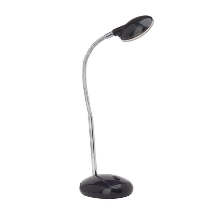 Lampe de bureau noire en plastique, Marenthe, 2W, 6000K LED, avec interrupteur