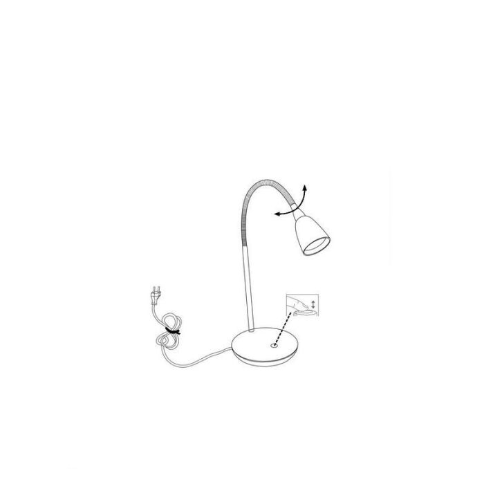 Lampe de bureau blanche en plastique, Kit, 3W, 3000K LED, avec interrupteur