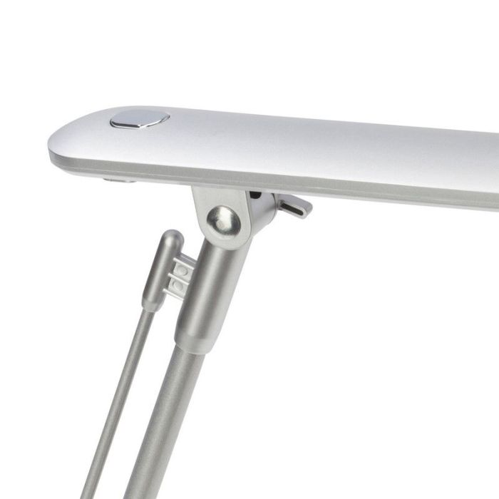 Lampe de bureau argentée en métal, Larah, 6W, 4000K LED, avec interrupteur