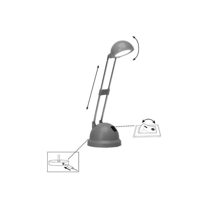 Lampe de bureau blanche moderne, Louna, 6W, 2700K LED, avec interrupteur
