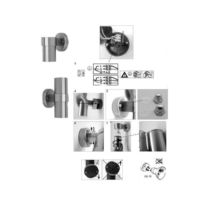 Luminaire extérieur chromé moderne, Jaycie, 3W, 3000K LED, IP44