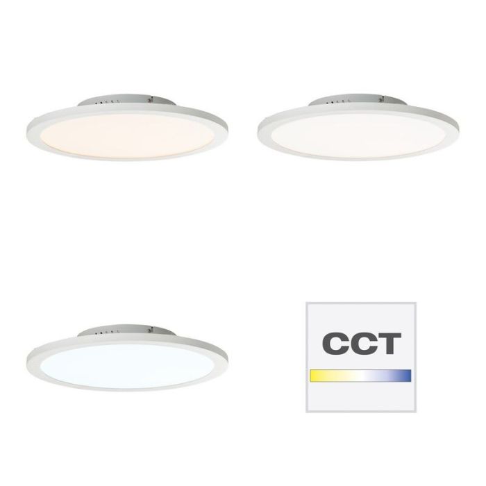 Lampe plafond blanche moderne, Bonny, 24W, couleur réglable LED, avec télécommande