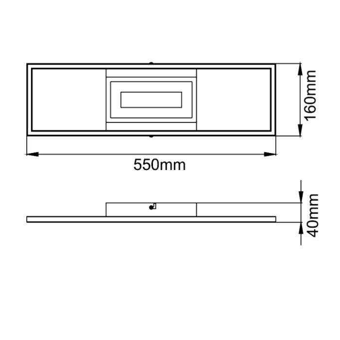Plafonnier noir design, Wahiba, 24W, 3000K LED