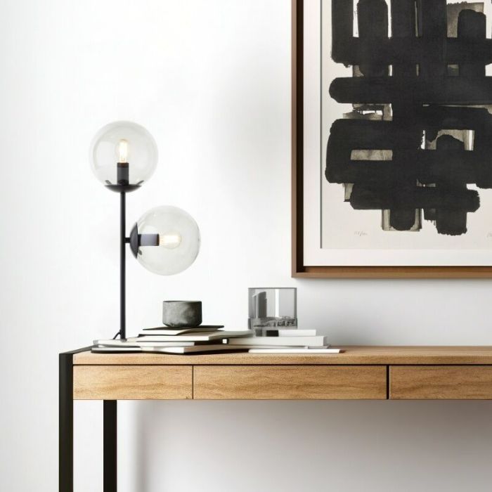 Lampe de table transparente design, Rhys, avec interrupteur