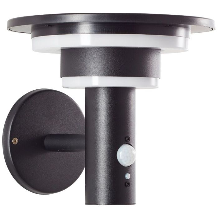 Applique solaire extérieur noire moderne, Lonneke, 3W, 3000K LED, IP44