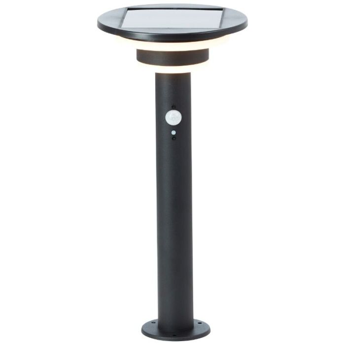 Lampadaire extérieur solaire noir moderne, Lonneke, 3W, 3000K LED, IP44