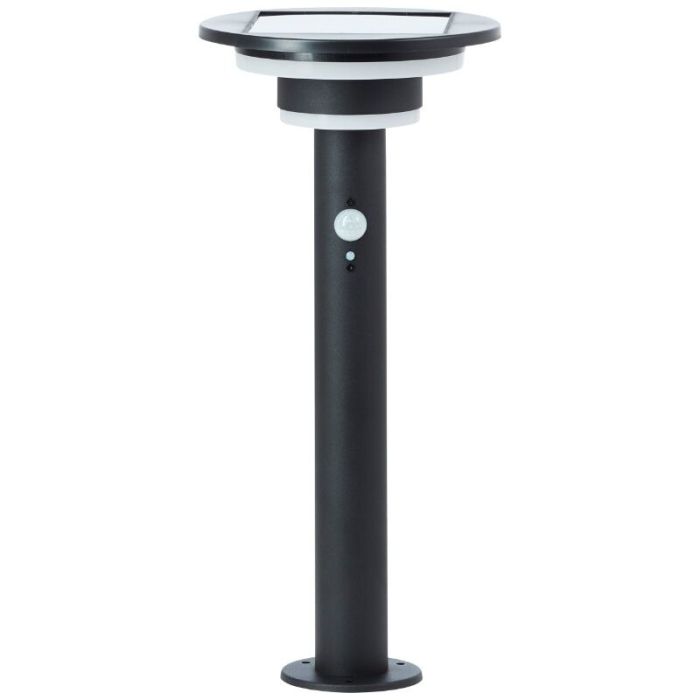 Lampadaire extérieur solaire noir moderne, Lonneke, 3W, 3000K LED, IP44