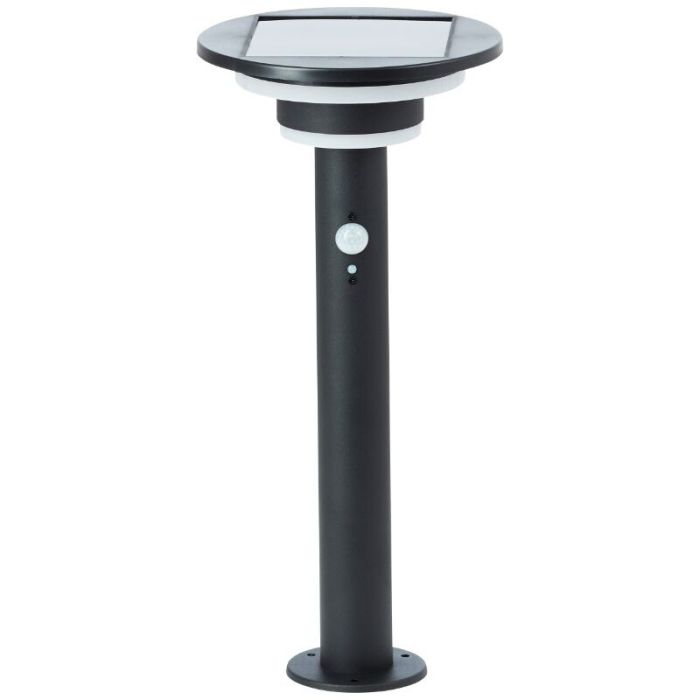 Lampadaire extérieur solaire noir moderne, Lonneke, 3W, 3000K LED, IP44