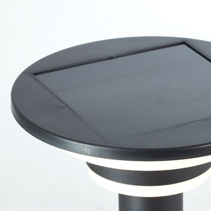 Lampadaire extérieur solaire noir moderne, Lonneke, 3W, 3000K LED, IP44