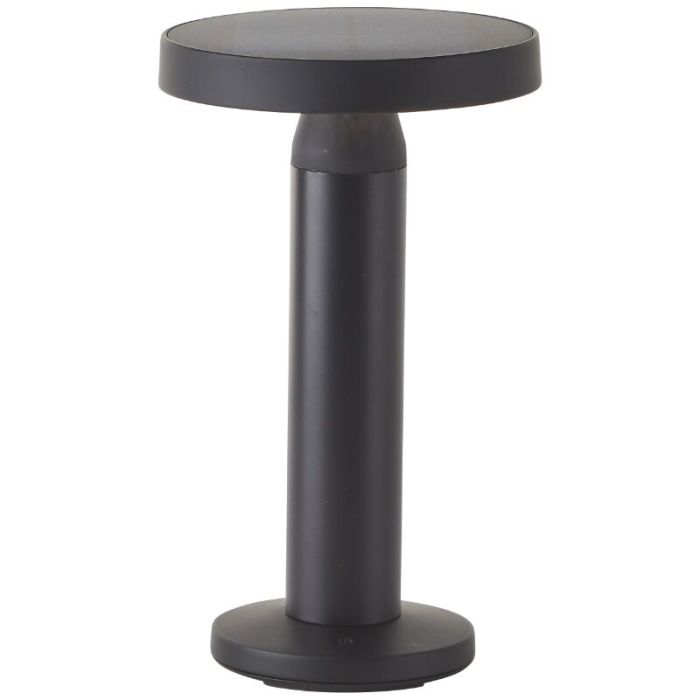 Lampe de table rechargeable noire en métal, Kubilay, 2W, 4000K LED, IP44, avec interrupteur