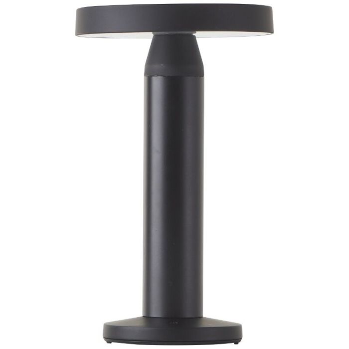 Lampe de table rechargeable noire en métal, Kubilay, 2W, 4000K LED, IP44, avec interrupteur