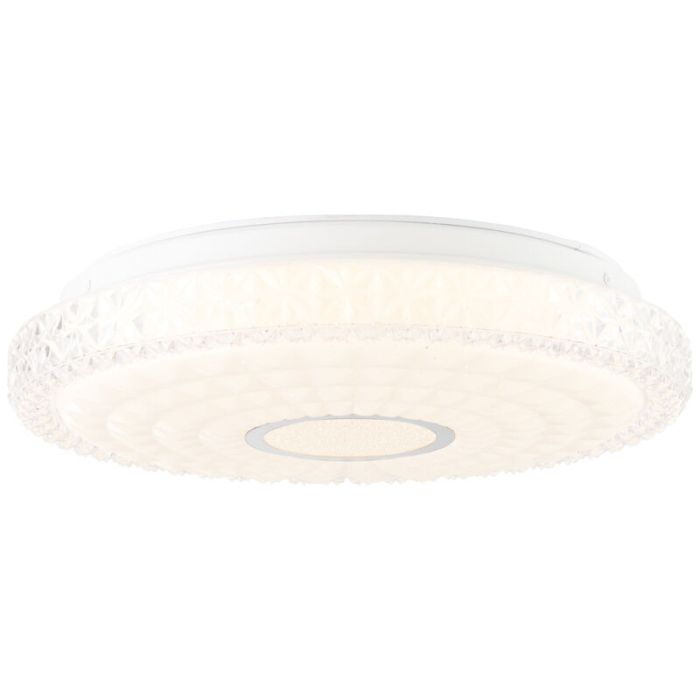 Lampe plafond chromée design, Jenine, 12W, 3000K LED