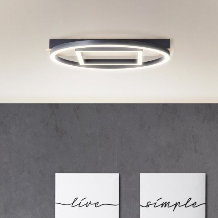 Lampe plafond marronne design, Konrad, 20W, 3000K LED