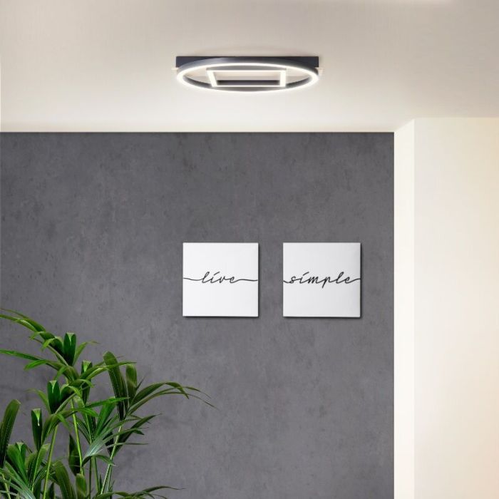 Lampe plafond marronne design, Konrad, 20W, 3000K LED