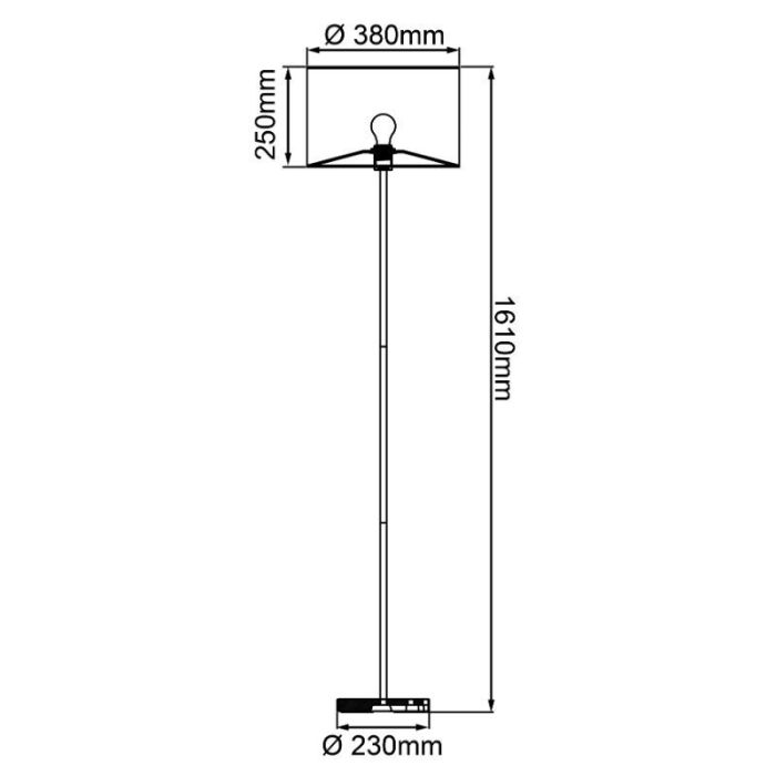 Lampadaire en bois beige, Enna, avec interrupteur