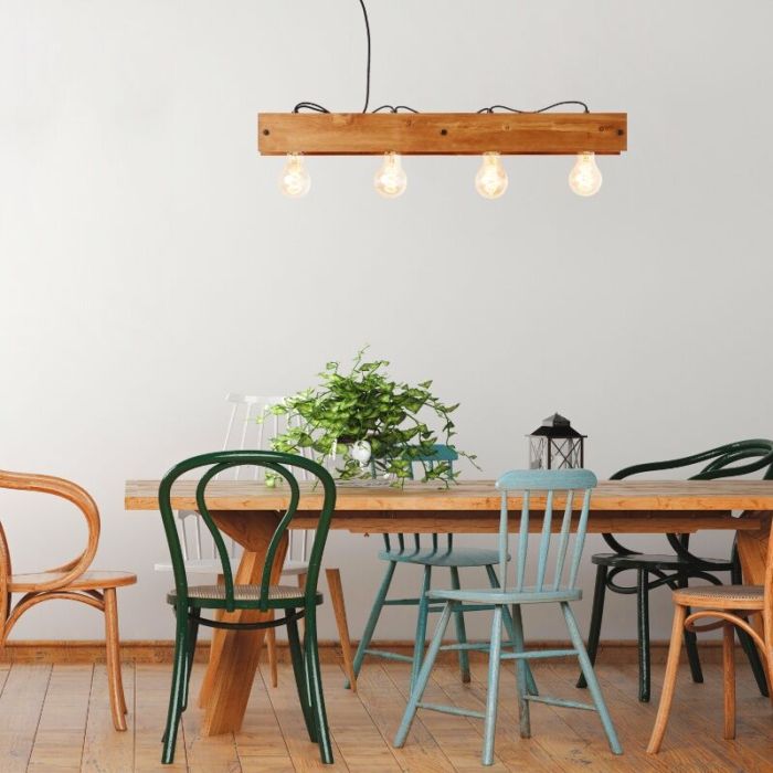 Suspension en bois marronne, Rasha