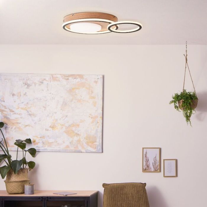Lampe plafond noire moderne, Georgios, 48W, 3000K LED